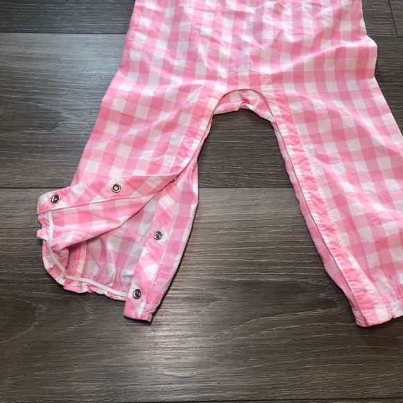 Janie And Jack Taffy Pink Gingham Jumpsuit Girls Size 18-24 Months - Picture 8 of 12
